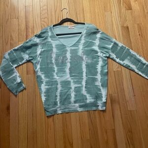 Sunny Studio Aqua and White Tie Diy Long Sleeve